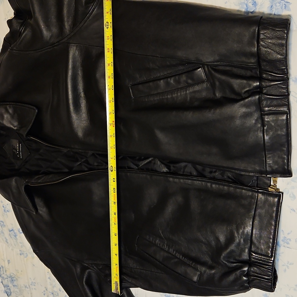 JF J.Ferrar Charcoal Leather Bomber Jacket - Picture 5 of 6